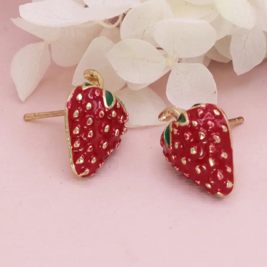 Strawberry Post Earrings