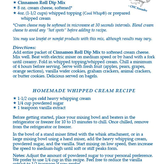 Cinnamon Roll Dip Mix