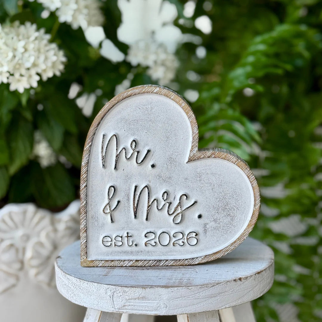 Mr & Mrs 2026 Carved Heart