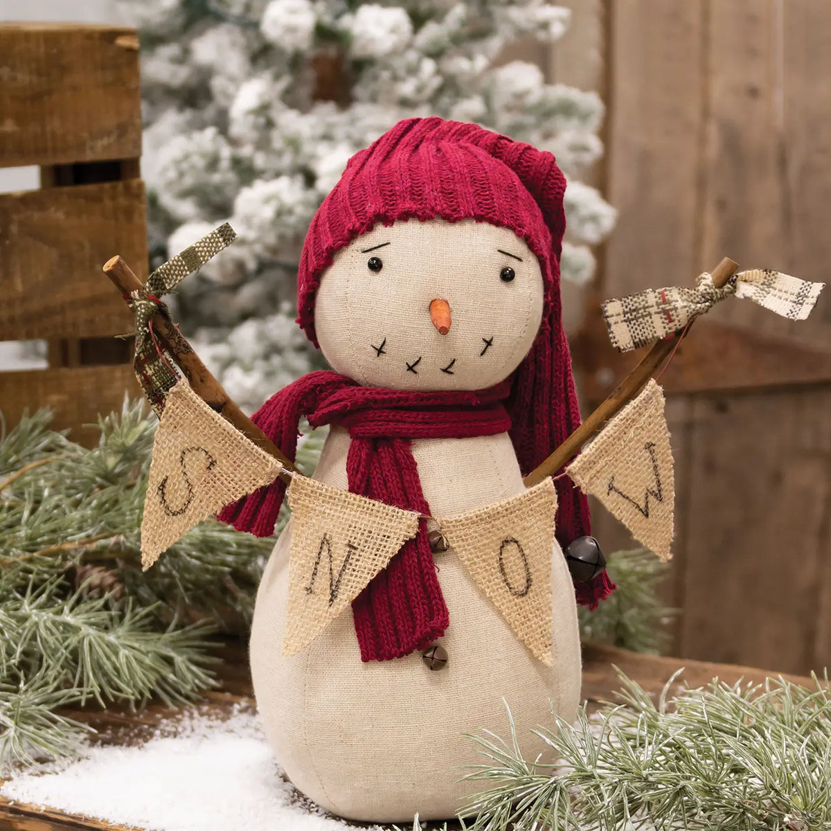 Snowman Doll with Snow Banner