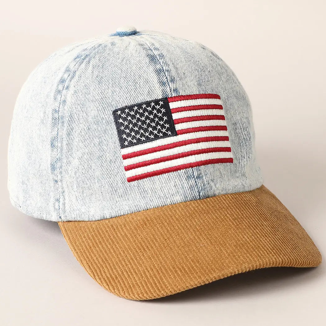 US Flag Two Tone Baseball Cap