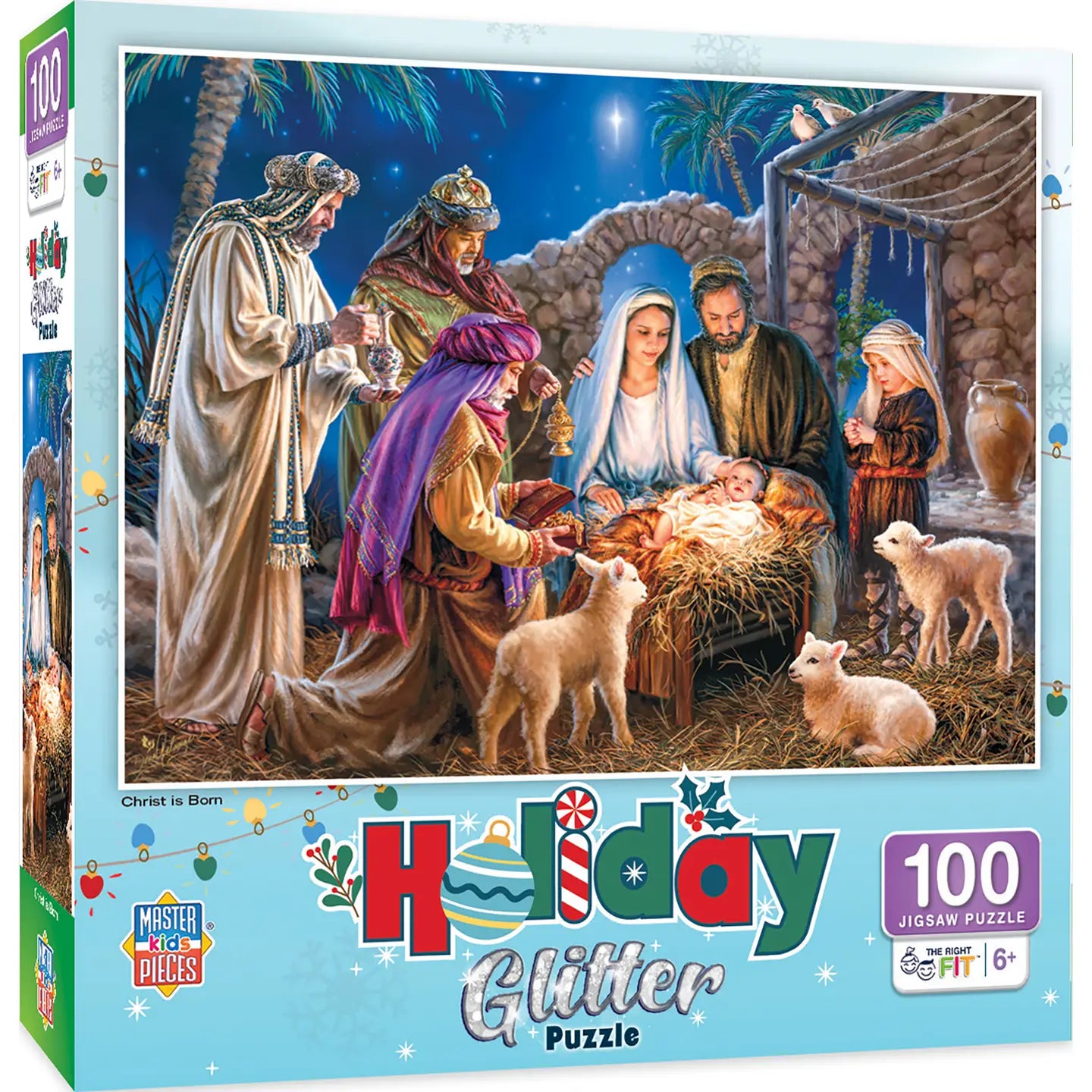 Christ is Born 100 piece holiday glitter puzzle