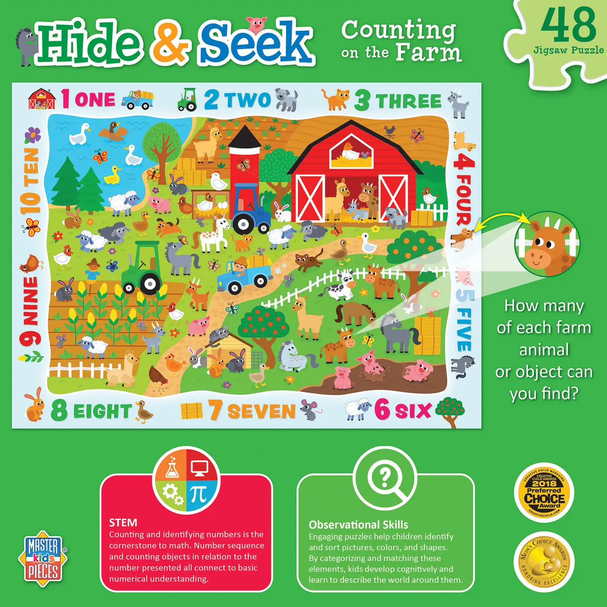 Hide and Seek Farm 48 piece puzzle