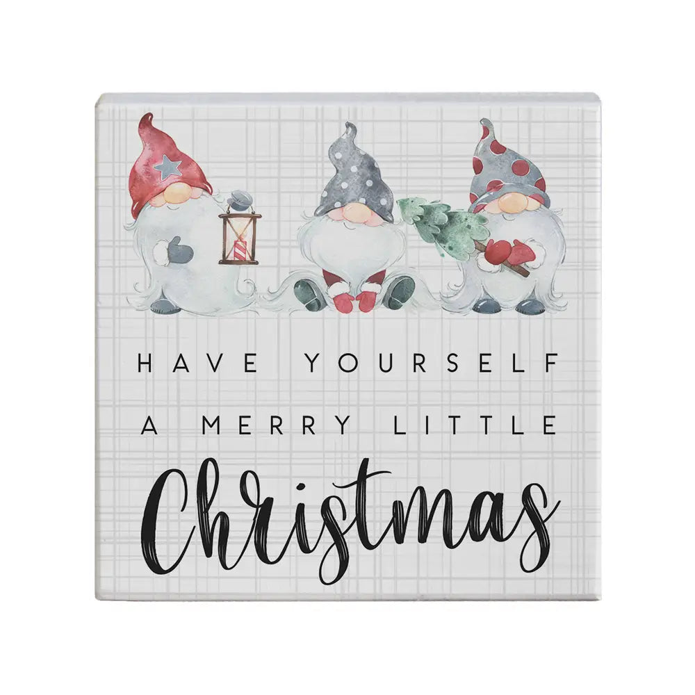 Merry Little Christmas Gnomes Wood Sign