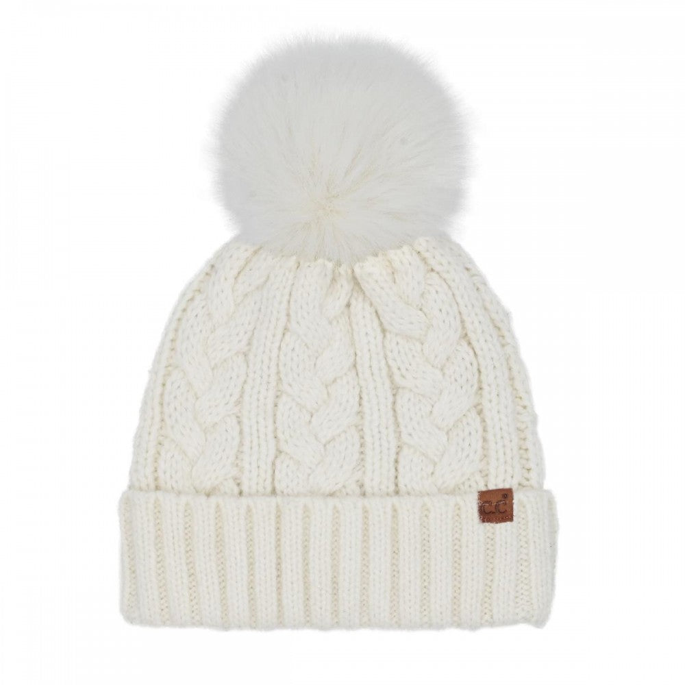 C.C Faux Fur Bow Beanie - 6 Styles