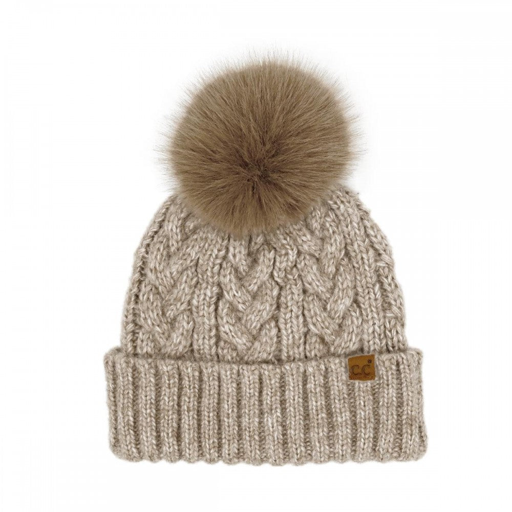 C.C Faux Fur Bow Beanie - 6 Styles