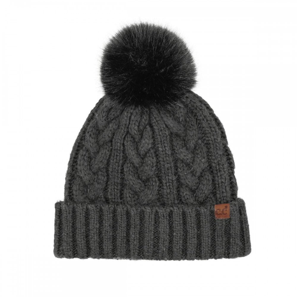C.C Faux Fur Bow Beanie - 6 Styles