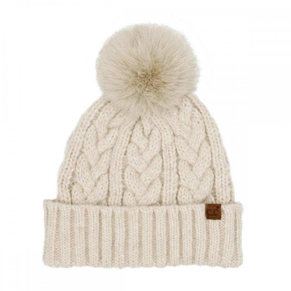 C.C Faux Fur Bow Beanie - 6 Styles