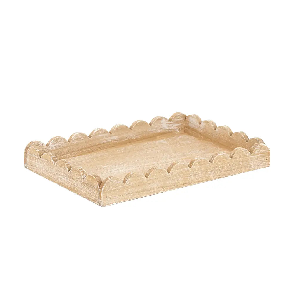 Scallop Wood Tray