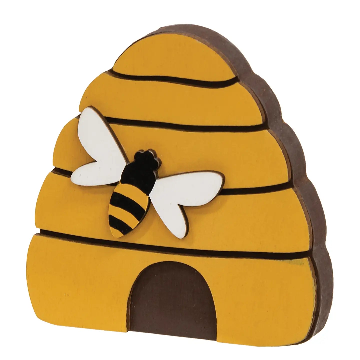 Wood bee and beehive block