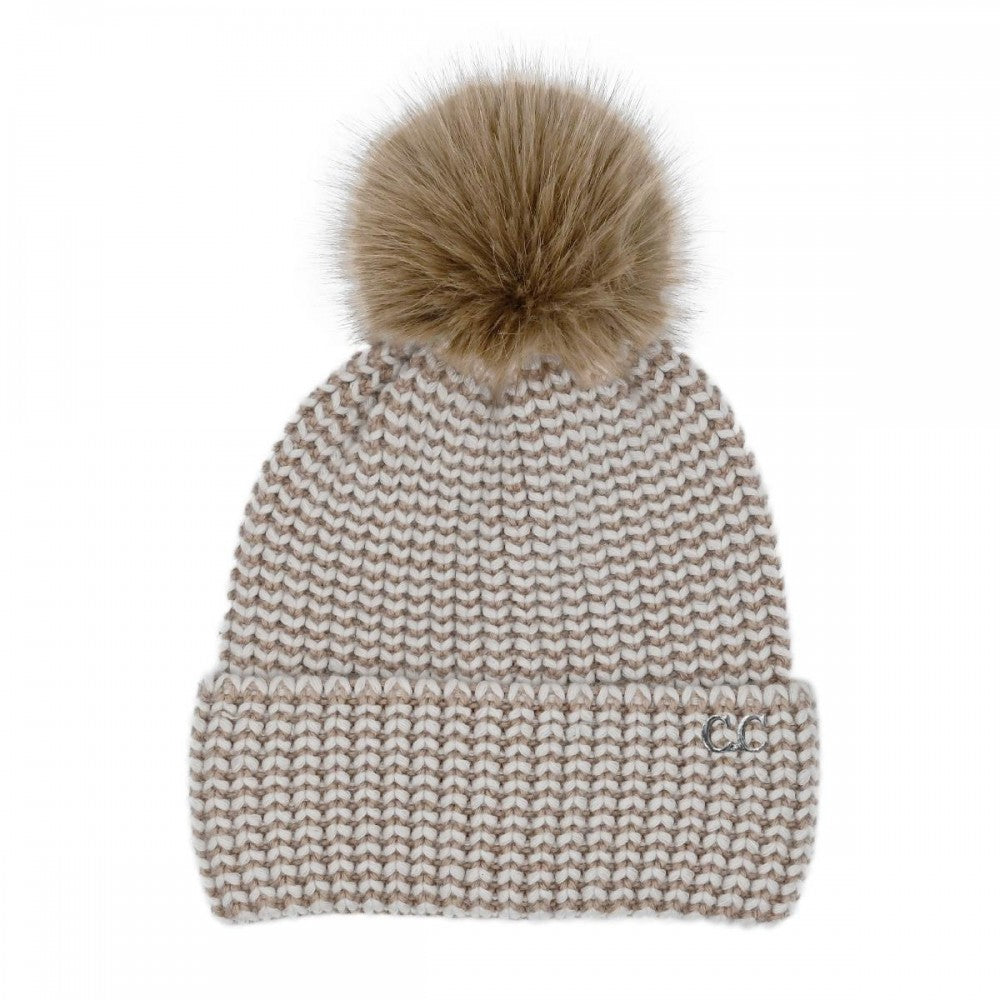 C.C Two Tone Angora Cuff Beanie - 3 Styles