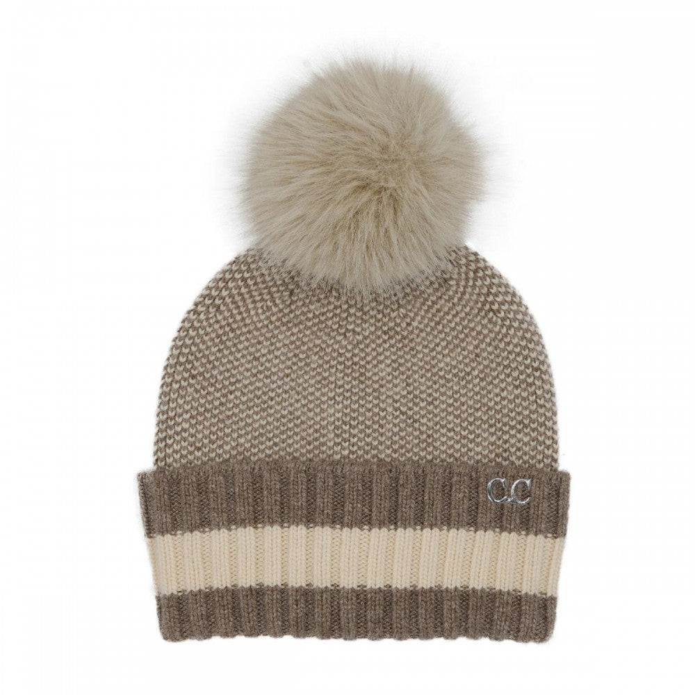 C.C Two Tone Angora Cuff Beanie - 3 Styles