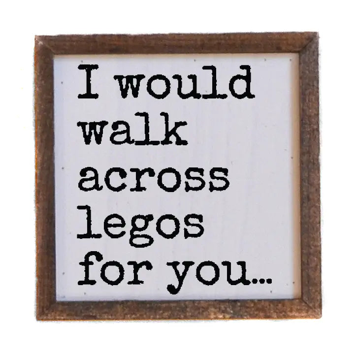 Walk Across Legos Framed Sign