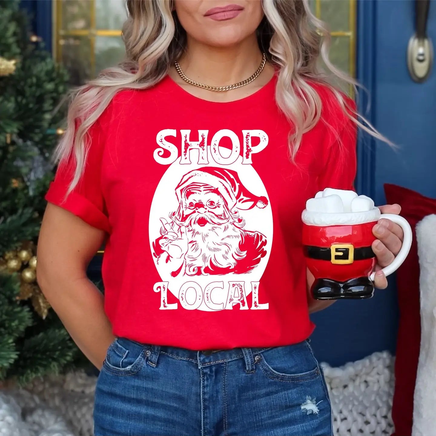 Shop Local Santa Graphic Tee