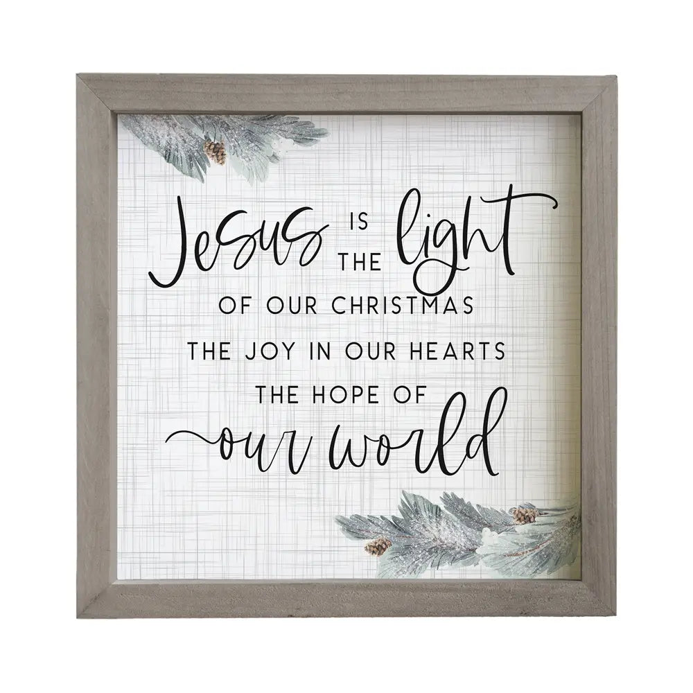 Jesus is the Light Framed Sign