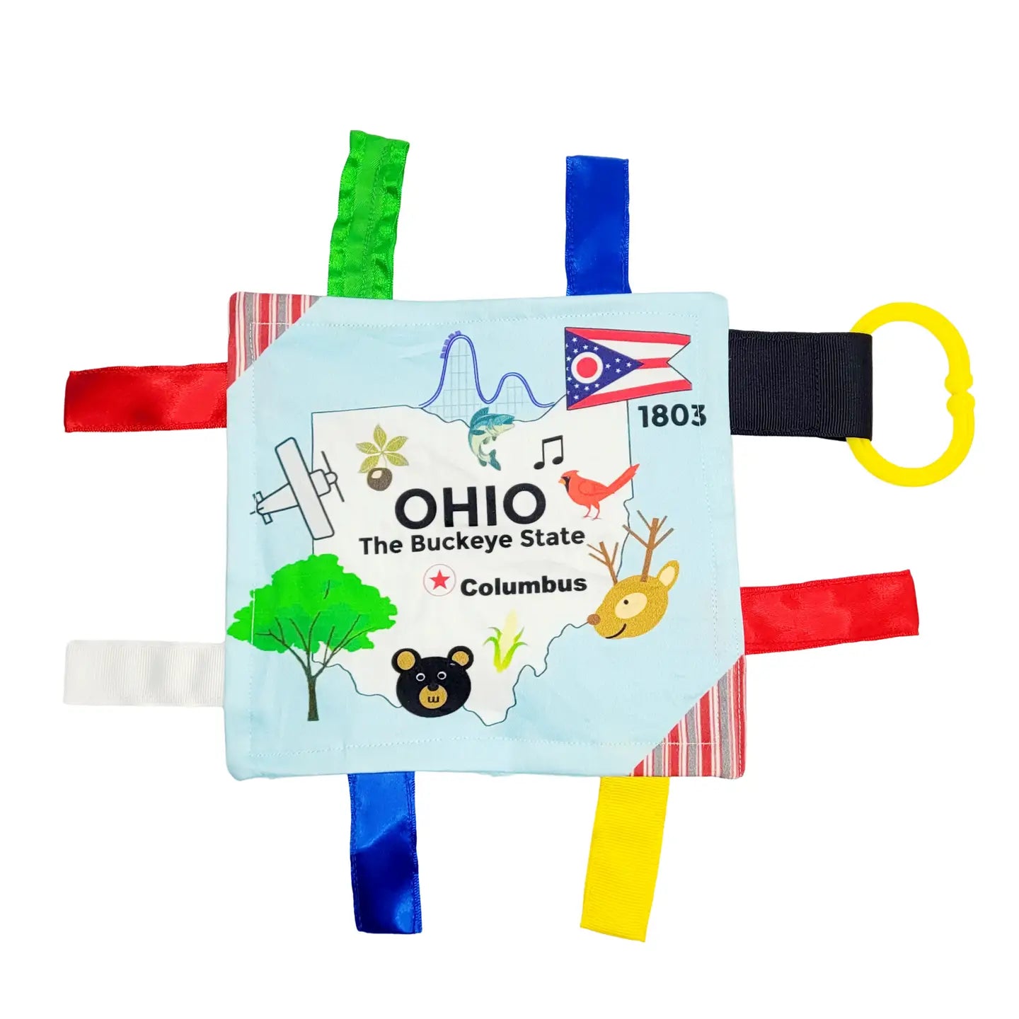 Ohio State Baby Crinkle Tag Square Toy