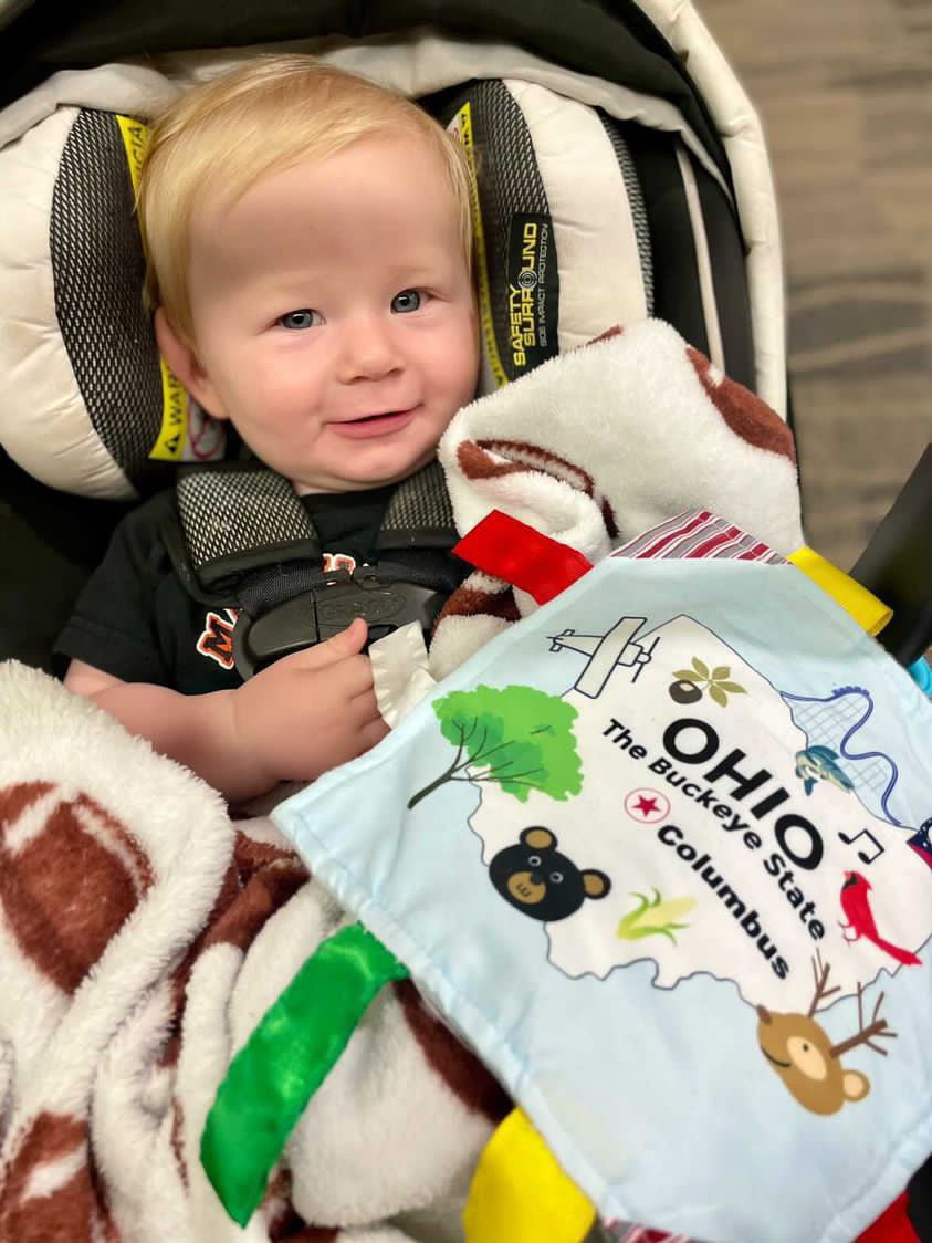 Ohio State Baby Crinkle Tag Square Toy