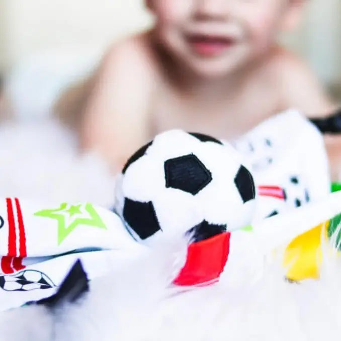 Soccer Ball Lovey Tag Stroller Toy