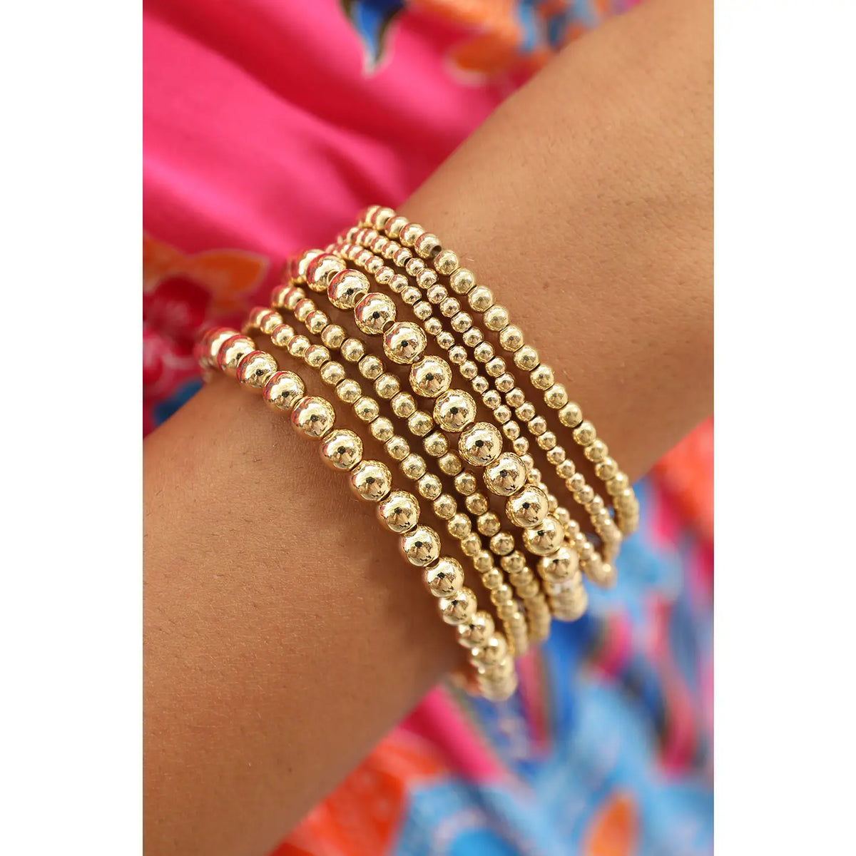Gold Minimalist Beaded Bracelet Set