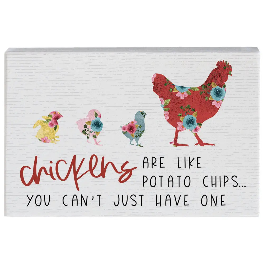 Chickens Potato Chips Block Sign