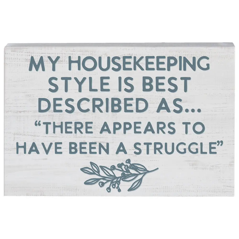 Housekeeping Style Wood Block Sign