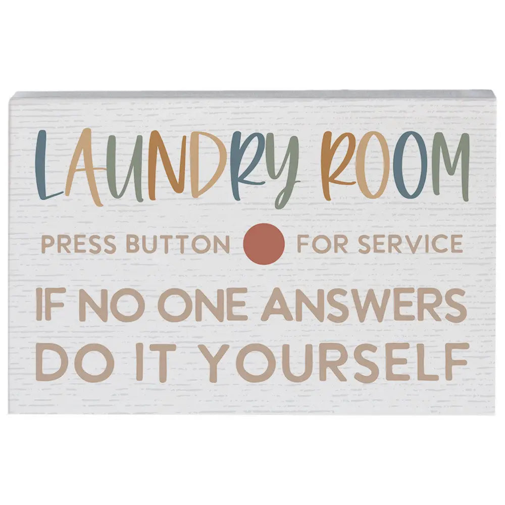 Laundry Service Wood Block Sign