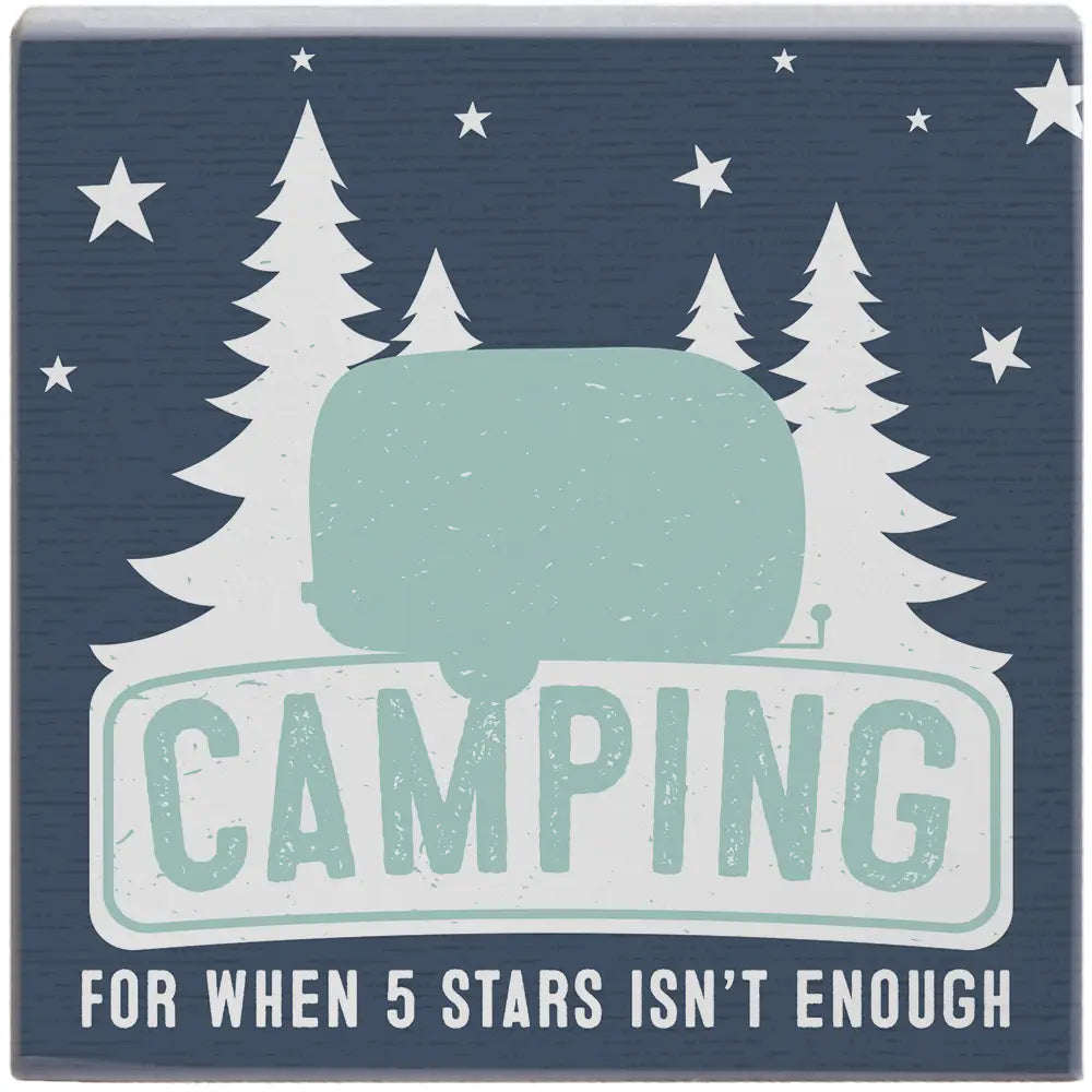 Camping Wood Block Sign