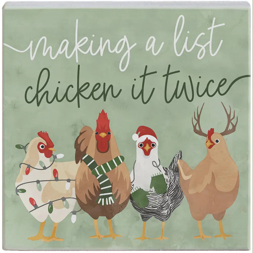 Making a List Chickens Wood Block Sign