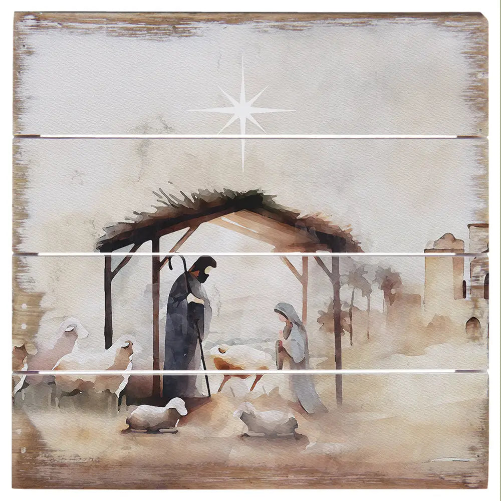 Bethlehem Nativity Pallet Sign