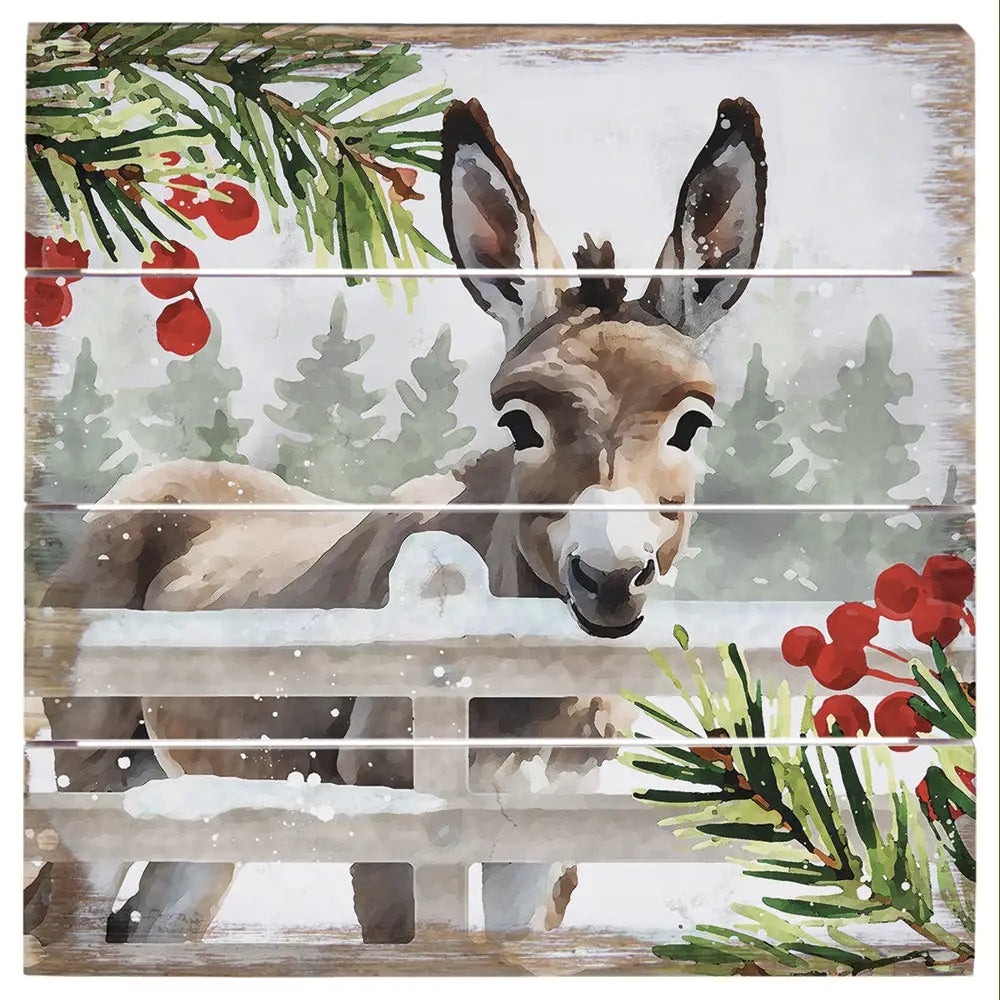 Christmas Donkey Pallet Sign