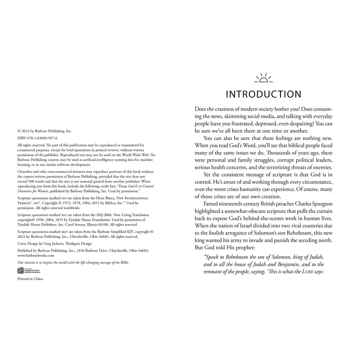 God is in Control Devotional