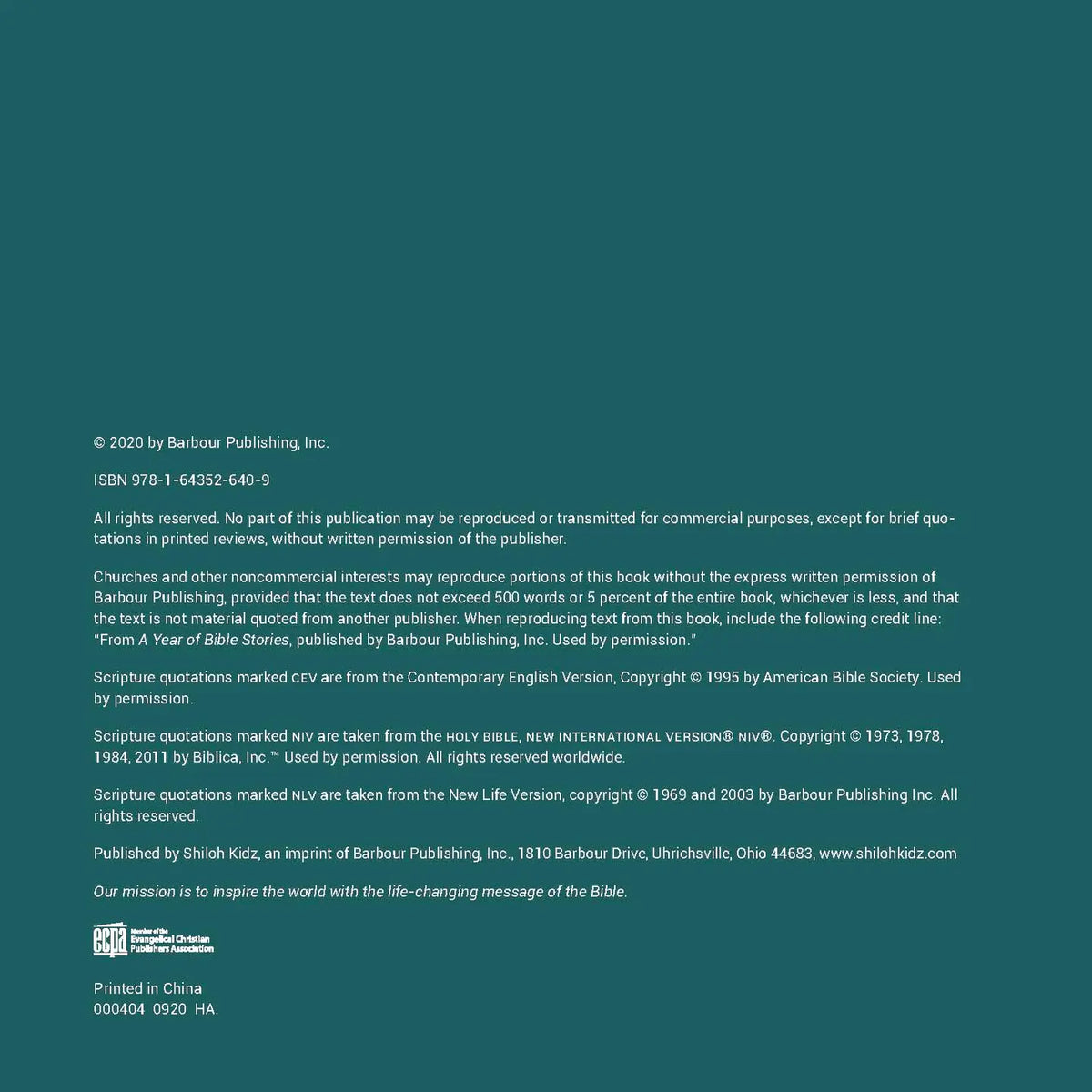 A Year Of Bible Stories Book