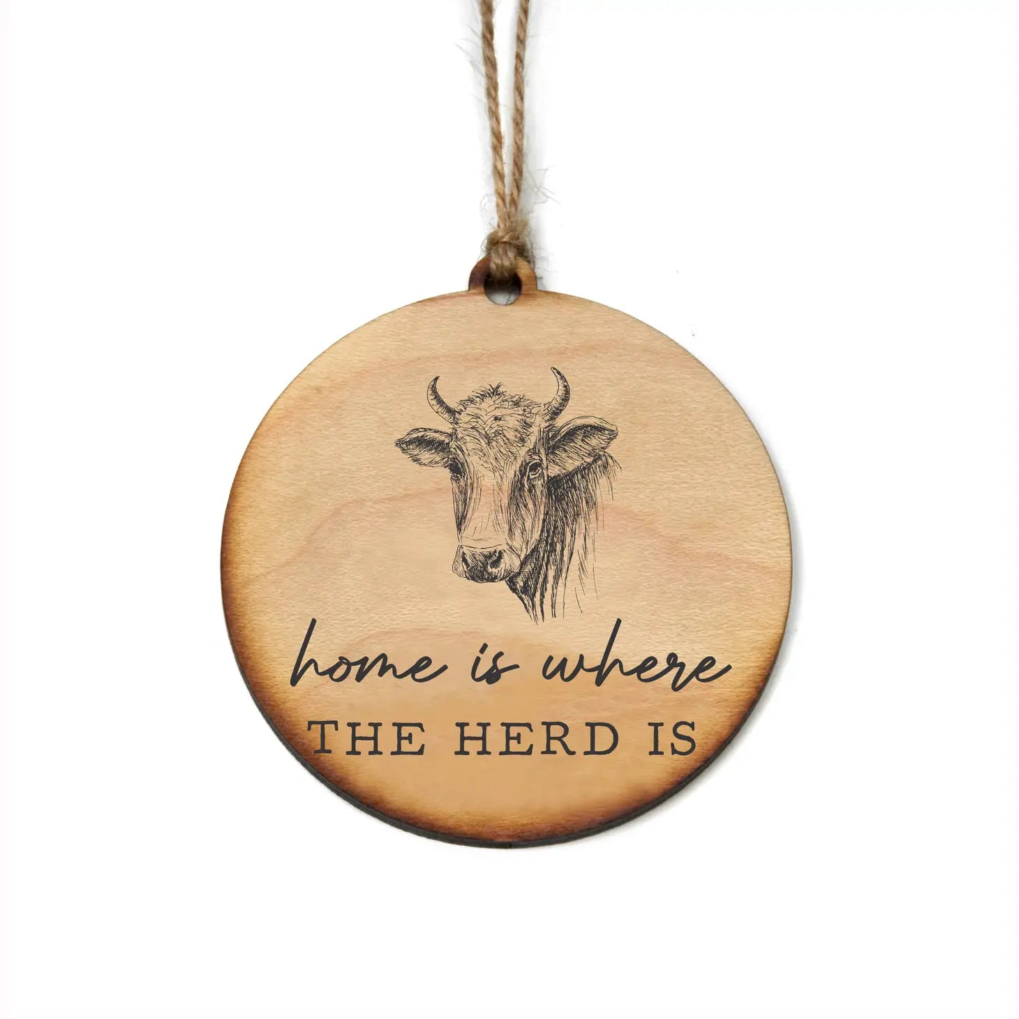 Highland Cows Home Wood Ornament