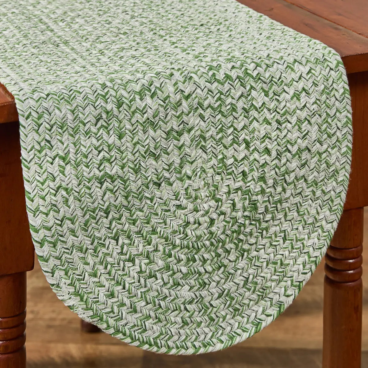 Spice Bin 54” Braided Table Runner - Mint