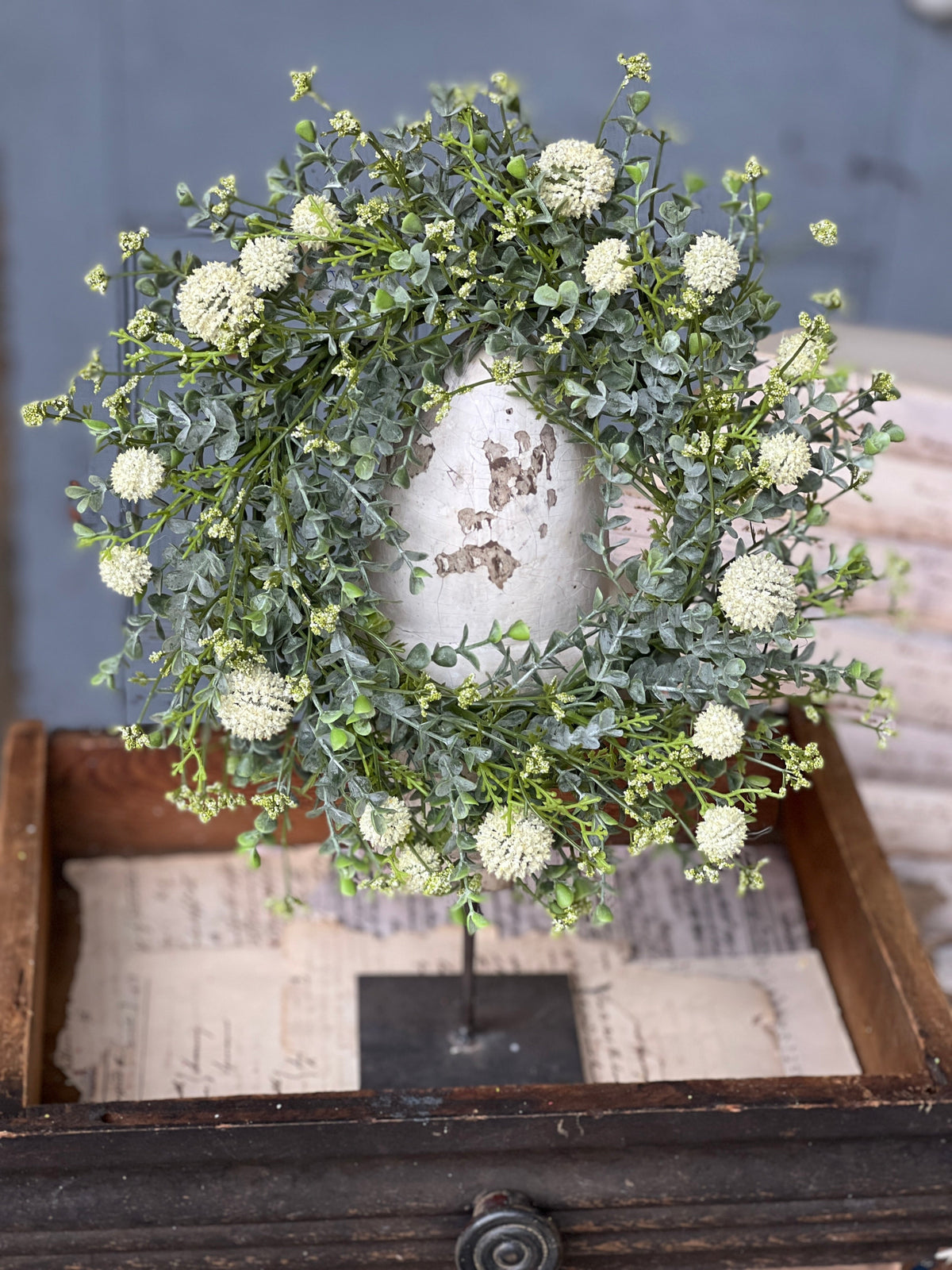 Garden Bliss Cream Candle Ring - Large