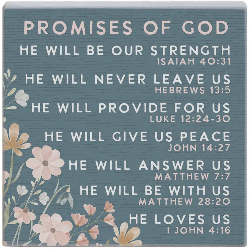 Promises of God Wood Block Sign
