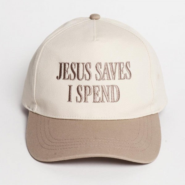 Jesus Saves I Spend Baseball Cap