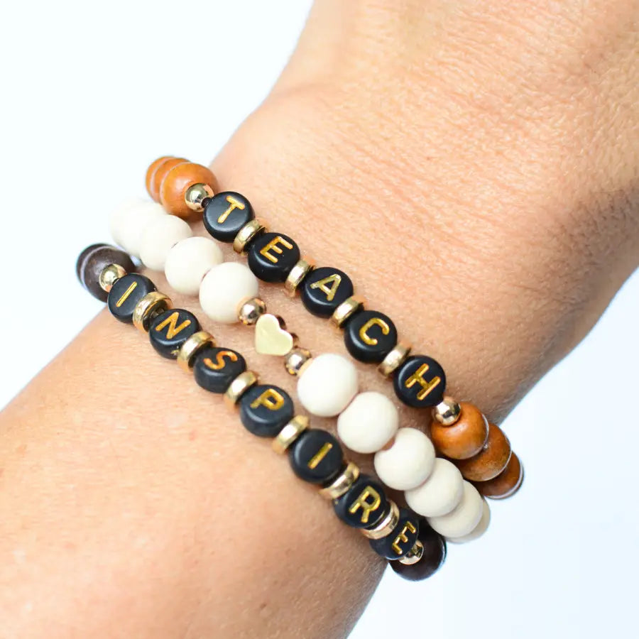 Teach Inspire Bracelet Stack - Set of 3