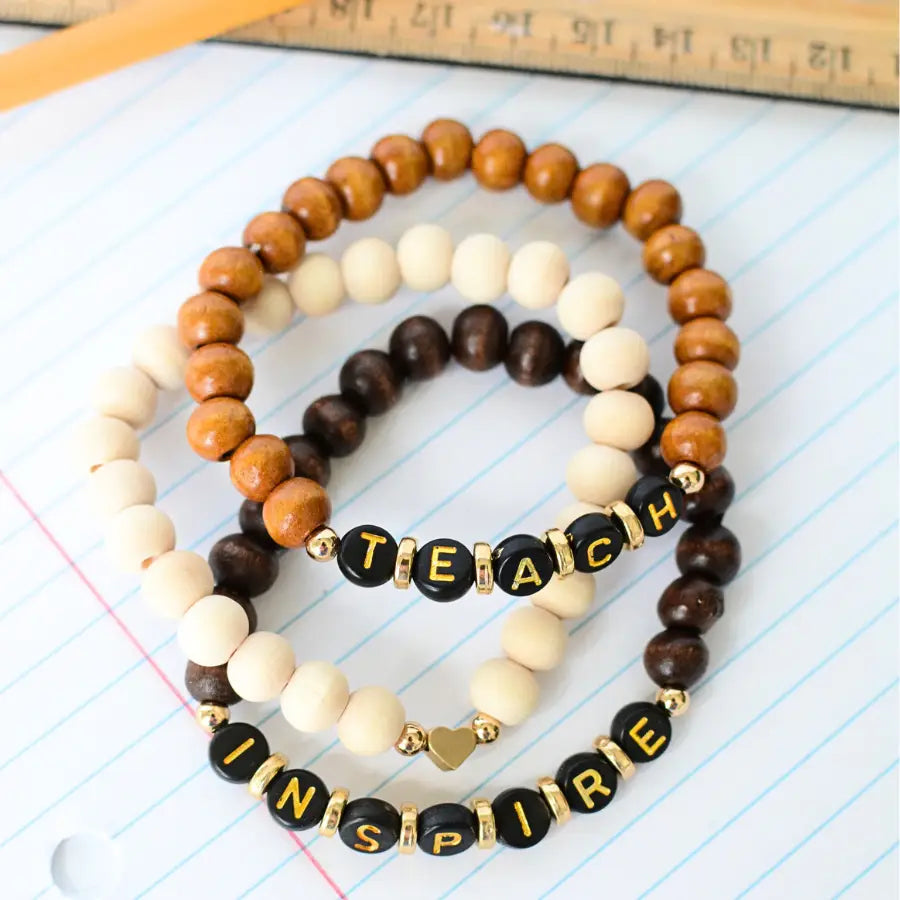 Teach Inspire Bracelet Stack - Set of 3