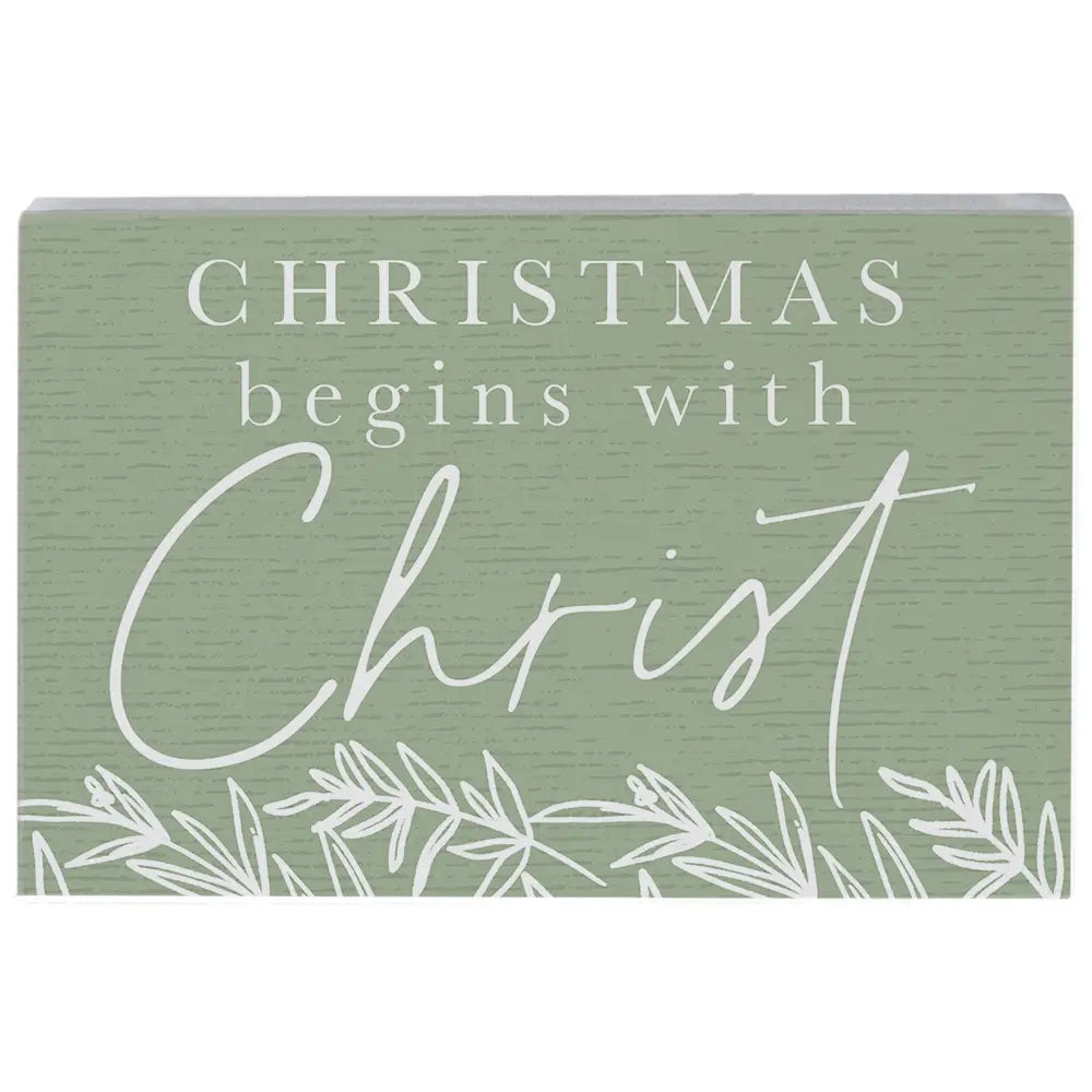 Christmas with Christ Wood Block Sign