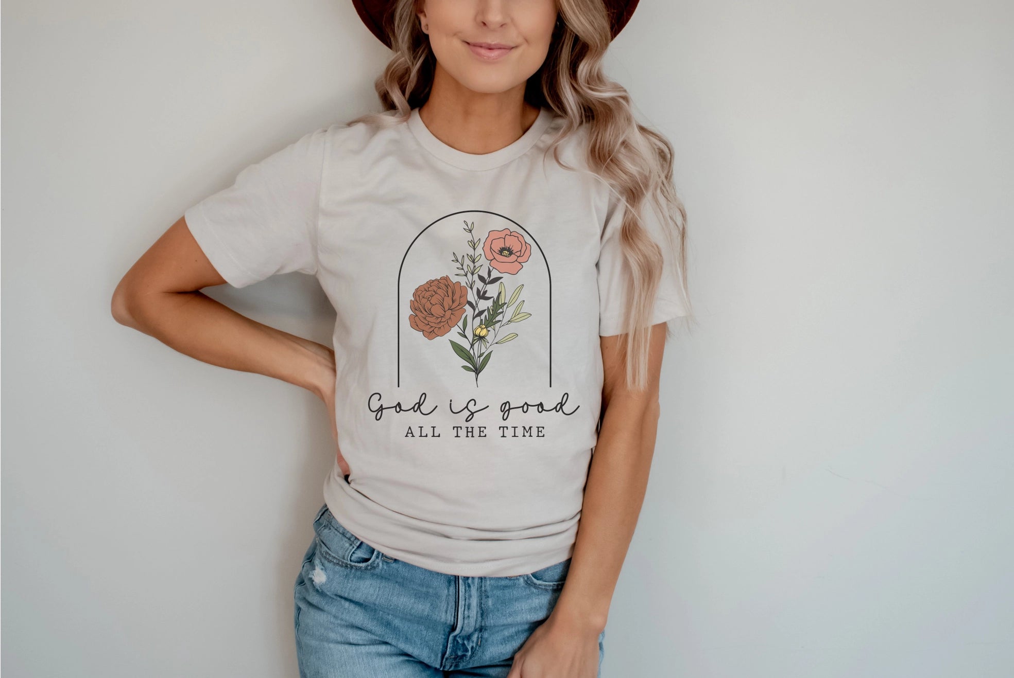 God is Good Floral Graphic Tee