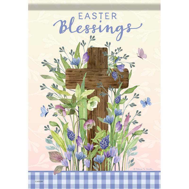 Easter Blessings Cross Garden Flag