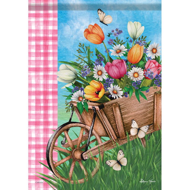 Spring Wagon Garden Flag