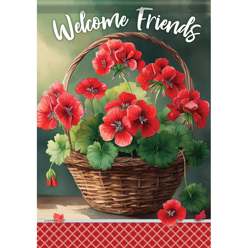 Geranium Basket Garden Flag