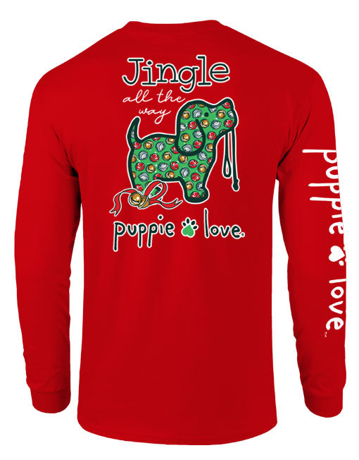 Puppie Love Jingle All the Way Pup Long Sleeve Tee