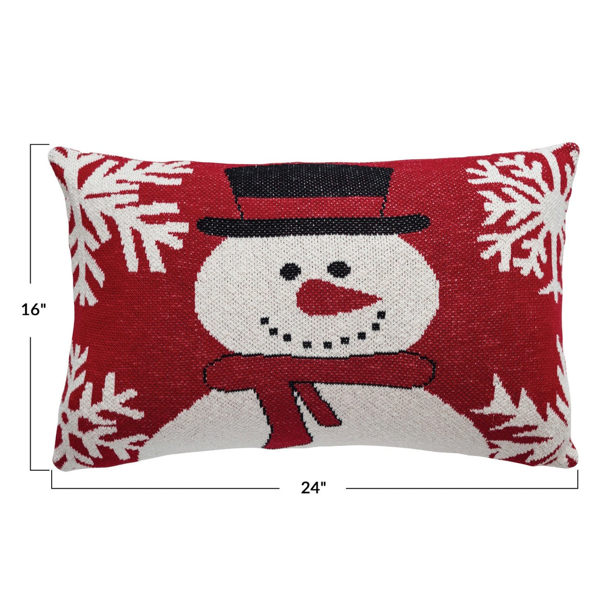 Snowman &amp; Snowflakes Pillow