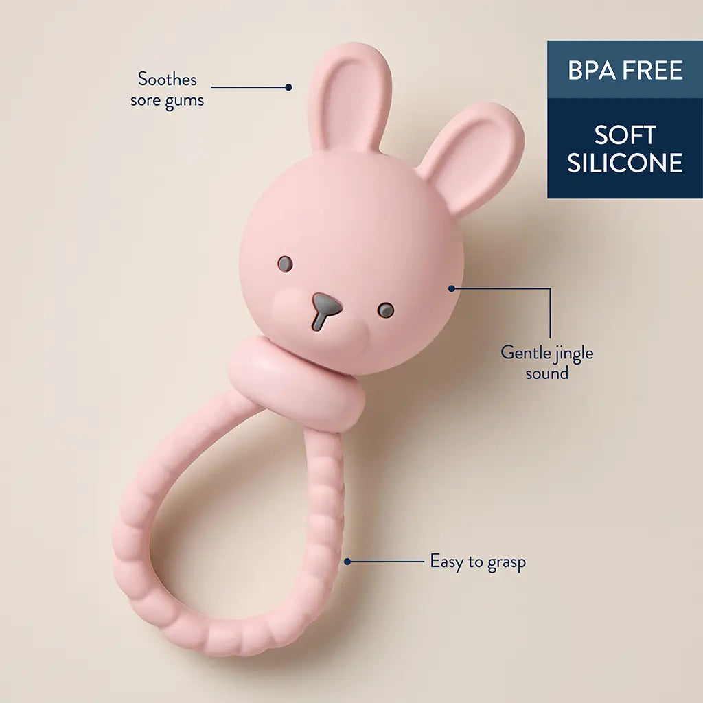 Itzy Pink Bunny Sweetie Rattle