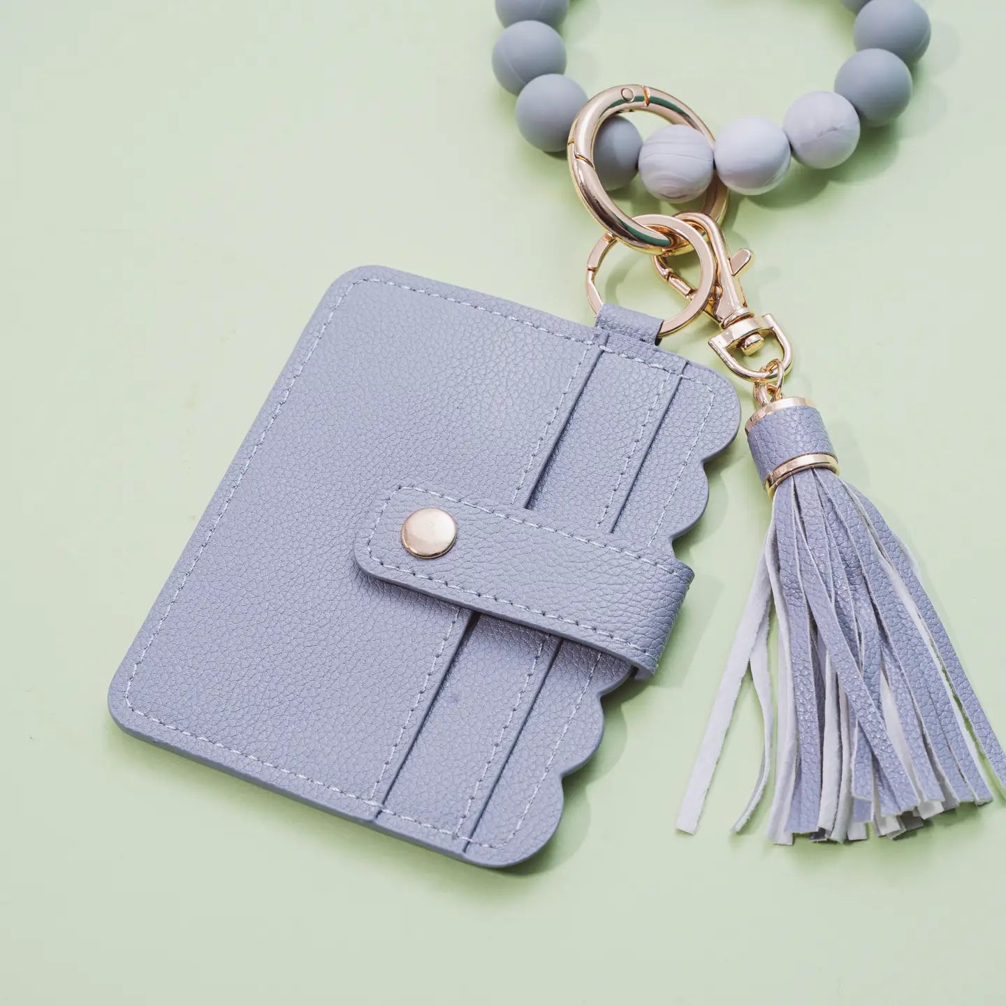 Wristlet Wallet Keychain - Grey