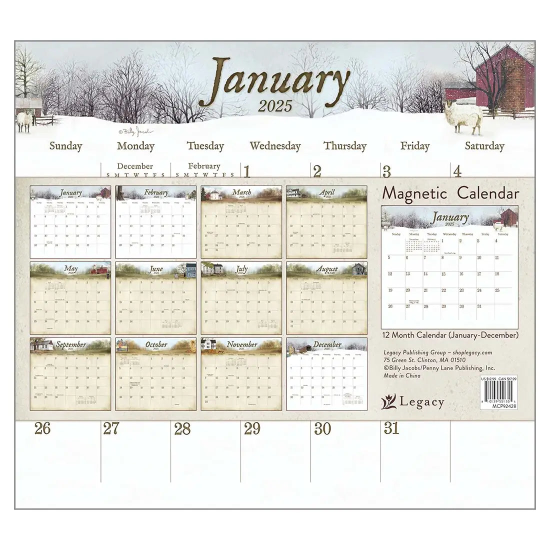 2025 The Road Home Magnetic Calendar Pad