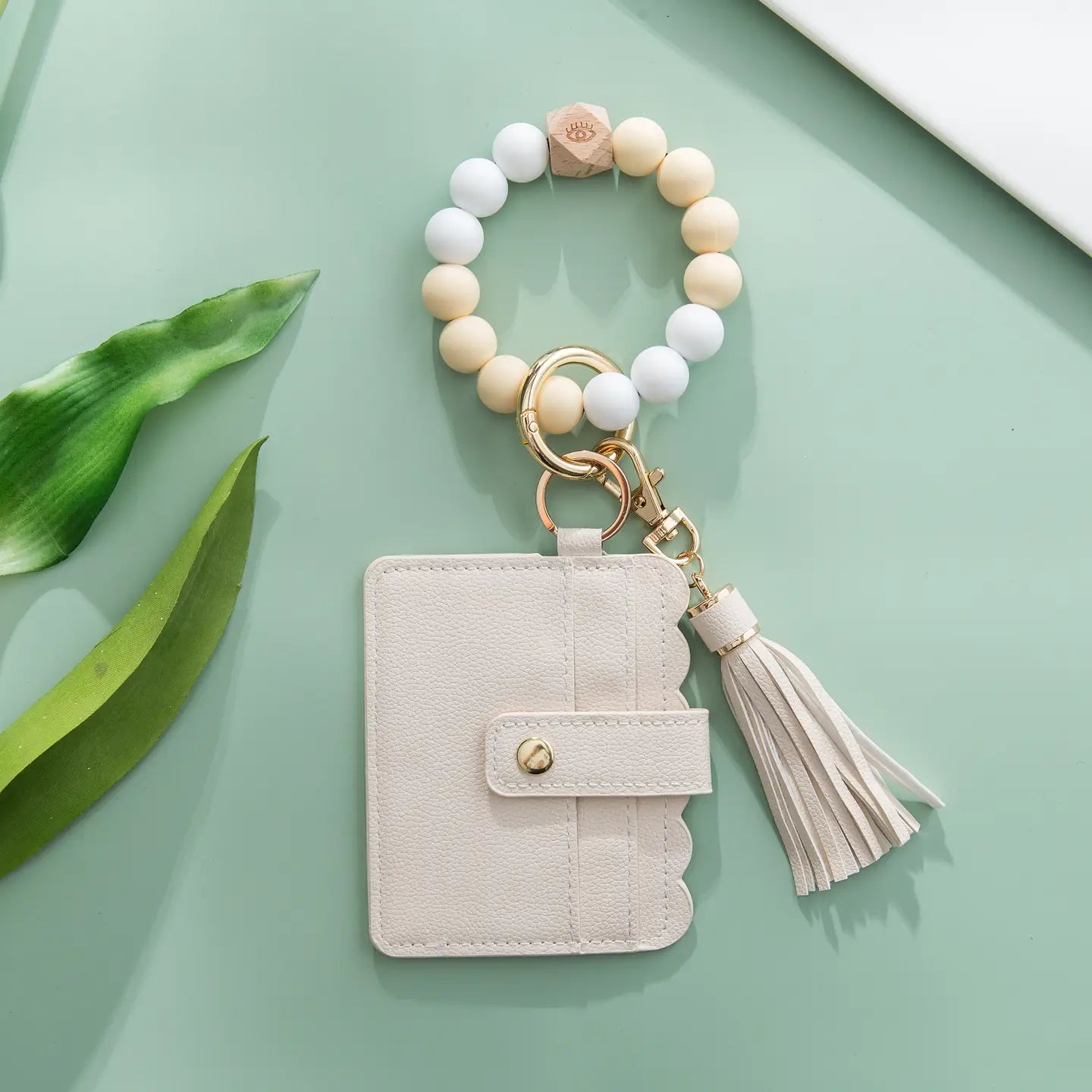 Wristlet Wallet Keychain - Off White